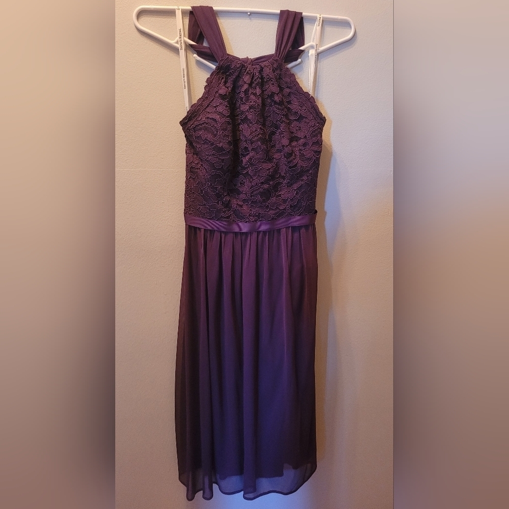 David's Bridal Halter Mini Dress